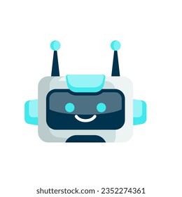 Robot Head Avatar Vector Design. Cartoon Robot Head Icon Design