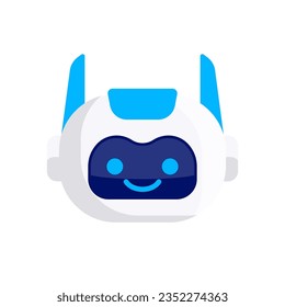 Robot Head Avatar Vector Design. Cartoon Robot Head Icon Design