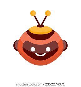 Robot Head Avatar Vector Design. Cartoon Robot Head Icon Design