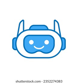 Robot Head Avatar Vector Design. Cartoon Robot Head Icon Design