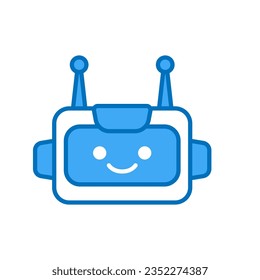 Robot Head Avatar Vector Design. Cartoon Robot Head Icon Design