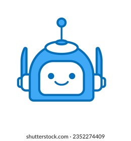 Robot Head Avatar Vector Design. Cartoon Robot Head Icon Design