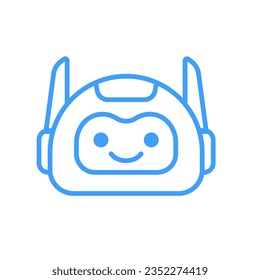 Robot Head Avatar Vector Design. Cartoon Robot Head Icon Design