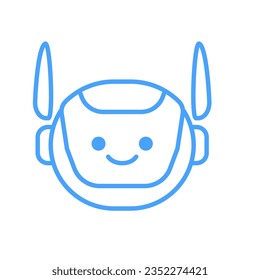Robot Head Avatar Vector Design. Cartoon Robot Head Icon Design