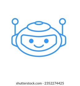 Robot Head Avatar Vector Design. Cartoon Robot Head Icon Design