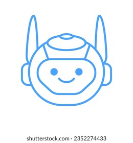 Robot Head Avatar Vector Design. Cartoon Robot Head Icon Design