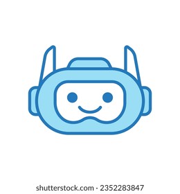 Robot Head Avatar Vector Design. Cartoon Robot Head Icon Design