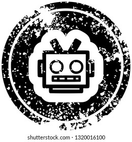 símbolo de icono con problemas en la cabeza del robot