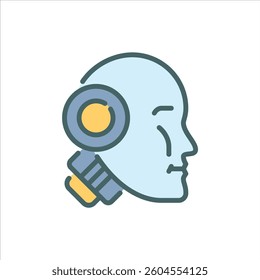 Robot Head filled outline icon. Robot color line illustration.
