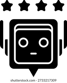 Roboterkopf mit Vier-Sterne-Bewertungssymbol