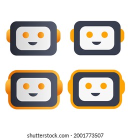 Robot head with gradient color.  flat minimalist design vector eps 10