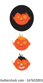 robot head graphic card vector set