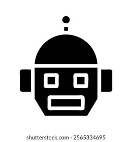 Robot head icon. Concept of artificial intelligence, technology, and future.