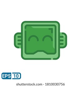 robot head icon in filled line style isolated on white background. EPS 10