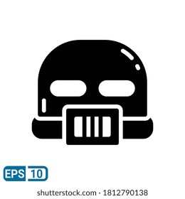icono de cabeza robot aislado en fondo blanco. ilustración vectorial en estilo glifo. EPS 10