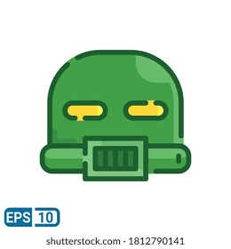 robot head icon isolated on white background. vector illustration in filled line style. EPS 10