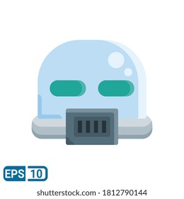 robot head icon isolated on white background. vector illustration in flat style. Editable color. EPS 10