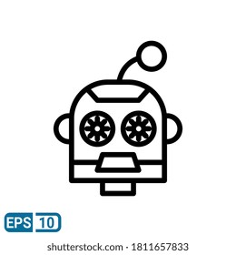 robot head icon in line style. vector illustration for graphic design, webiste, UI isolated on white background. EPS 10