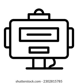 Robot head icon outline vector. Cute bot. Android child