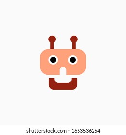Robot head icon. Vector AI technology concept symbol or design element in flat style.