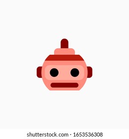 Robot head icon. Vector AI technology concept symbol or design element in flat style.