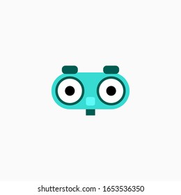 Robot head icon. Vector AI technology concept symbol or design element in flat style.