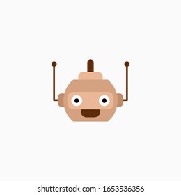 Robot head icon. Vector AI technology concept symbol or design element in flat style.