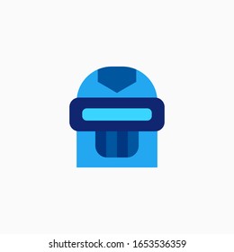 Robot head icon. Vector AI technology concept symbol or design element in flat style.
