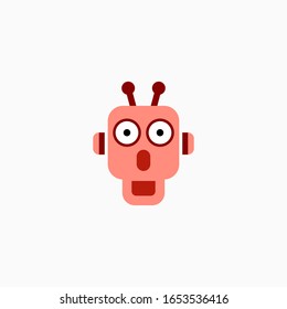 Robot head icon. Vector AI technology concept symbol or design element in flat style.