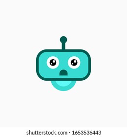 Robot head icon. Vector AI technology concept symbol or design element in flat style.