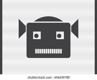 Robot head icon vector, filled flat sign, logo illustration