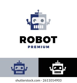 robot head icon vector logo template illustration design