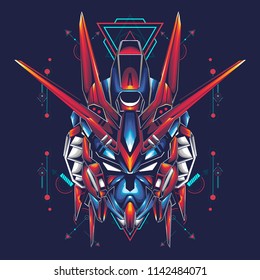 Robot Head Illustration