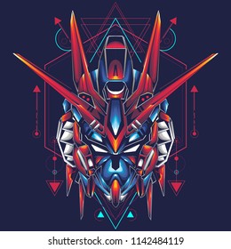 Robot Head Illustration