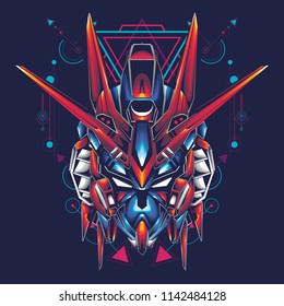 Robot Head Illustration
