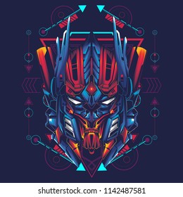 Robot Head Illustration