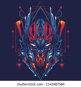 Robot Head Illustration