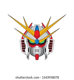 Robot head illustration design vector