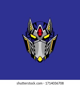 Robot head illustration, vector illustration of robot