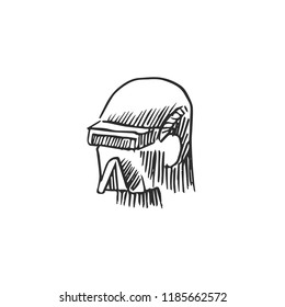 robot head isolated on white background, vector illustration