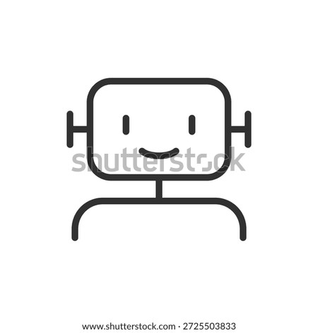 Robot head, linear icon. Artificial intelligence and digital assistant. Line with editable stroke.