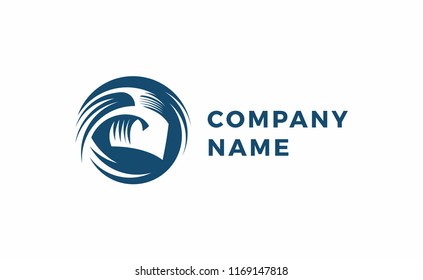 Robot head. Logo company in vector