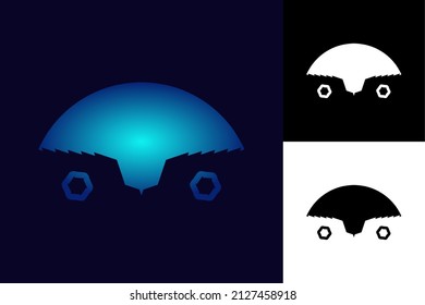 Robot head logo. Robotic mascot esport logo design