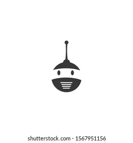 Robot head logo vector template