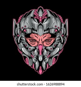 robot head man illustration for commercial use