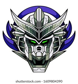 Robot head mascot logo design