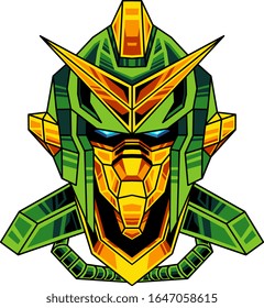 Diseño del logotipo de la mascota de cabezal robot