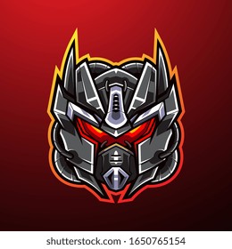 Robot head mascot logo design