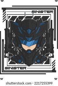 Ilustración de vectores de mascota de cabeza de robot