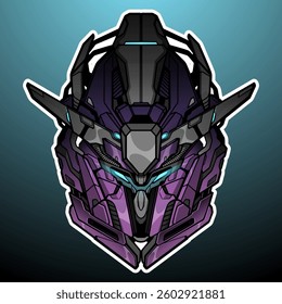 Robot head mech in main color style